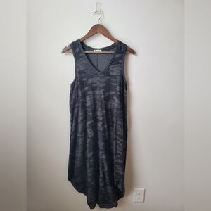 Grey and Black Camo Midi Dress